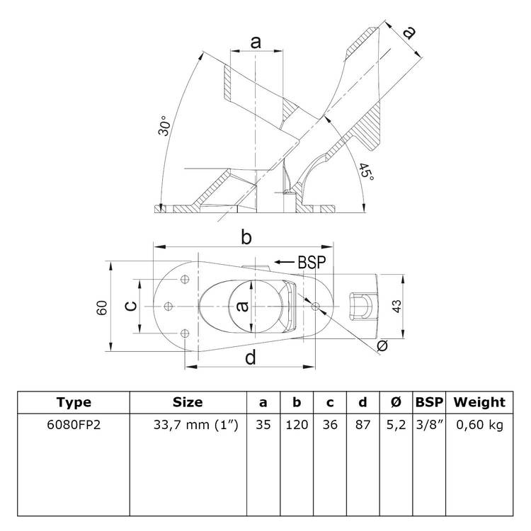 Doos Vlaggenstok variabel-C / 33,7 mm (15 stuks)